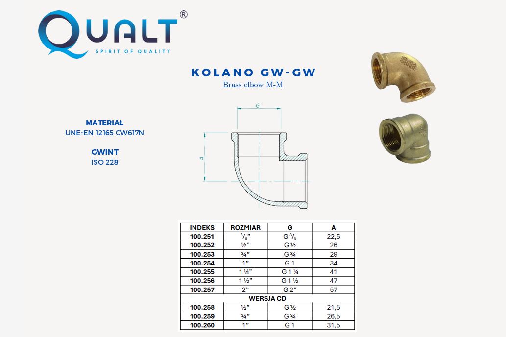 QUALT KOLANO MOSIĘŻNE 1/2 GW/GW DN15 kolano_gwgw
