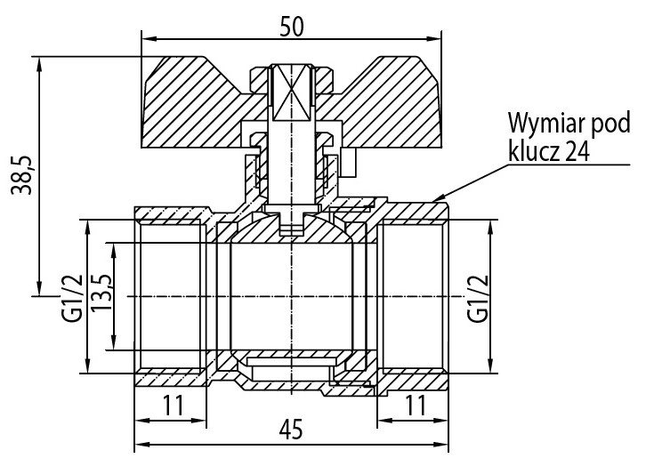 Kurek kulowy prosty z dławikiem 1/2", wersja N-N, DN 15 Zrzut_ekranu_2026-01-14_105421