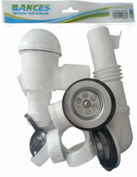 syfon do zlewozmywaka dwukomorowy- sitko nierdzewne odejście 50, korek PVC