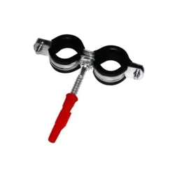 GORGIEL UCHWYT RURY PODWÓJNY 20 Z GUMĄ