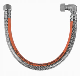 PRZEWÓD ELAST.GAZOWY 1/2"-L-0.5 mb.Z KOLANEM