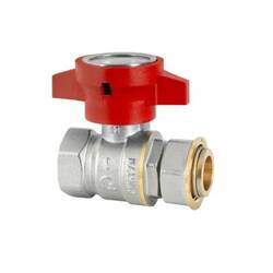 Zawór z półśrubunkiem 1" i Termometrem Czerwony Diamond