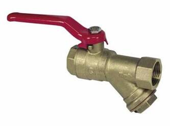 Zawór Kulowy z Filtrm 3/4" DN20 Rączka czerwona Diamond