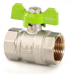 Zawór kulowy prosty z dławikiem 3/4", WW motylek, DN 20 GREEN