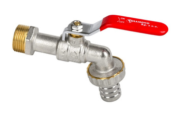 DIAMOND KUREK KULOWY EN 13828-A-Cu-DN15 (1/2) KRAN Z DŁAWIKIEM