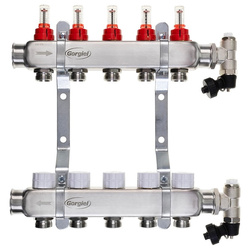 Gorgiel rozdzielacz inox z przepływomierzami 5 sekcji