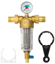 Filtr do wody Mechaniczny z płukaniem wstecznym z manometrem 1" DN25