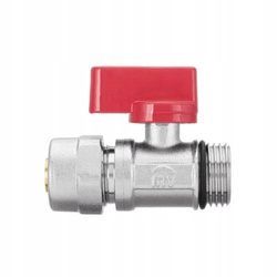 KUREK KULOWY WODNY MINI 1/2X16 CZERWONY PEX PROV