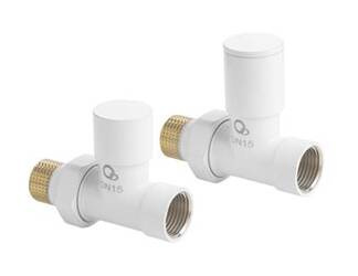 DIAMOND ZESTAW ZAWORÓW GRZEJNIKOWYCH, PN-M-75002, DN15(1/2), PROSTY, BIAŁY