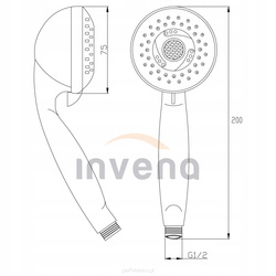SŁUCHAWKA NATRYSKOWA 3 FUNKCYJNA ISSA CHROM W BL