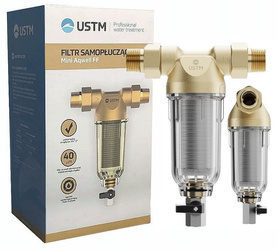 Filtr do wody Narurowy MINI AQWELL FF USTM SAMOCZYSZCZĄCY 3/4" DN20