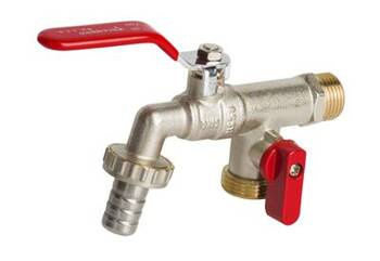 DIAMOND KUREK KULOWY DN15 (1/2x3/4x3/4) KRAN Z DŁAWIKIEM PODWÓJNY