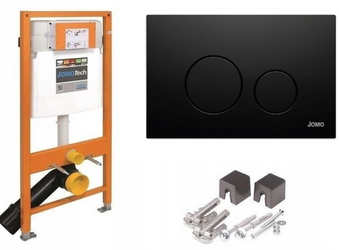 Stelaż podtynkowy WC 112cm + wspornik + przycisk spłukujący do WC Switch czarny