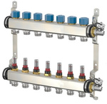 SIMPLEX/FLAMCO ROZDZIELACZ 1" ZE STALI NIERDZEWNEJ 7 OBWODÓW Z ROTAMETREM