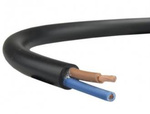 Przewód prądowy H03VV-F / OMY 300V 2x0,5 czarny linka Elektrokabel