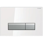 Przycisk SIGMA 40 z odciągiem - szkło białe/aluminium