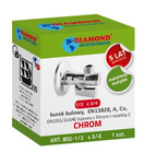 DIAMOND ZAWÓR KULOWY  DN15/DN10(1/2x3/4) KĄTOWY Z FILTREM I ROZ.C