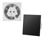 Wentylator łazienkowy dRim fi 100 łożysko kulkowe opózniony włącznik czasowy ze szklanym panelem czarny połysk